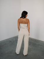 Check Ya Later Strapless Cargo Jumpsuit - Tan