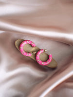 Hoop of Hearts Earrings - Pink