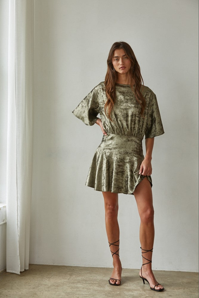 Golden Glow Mini Dress | Bronze