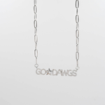 GO DAWGS Silver & Crystal Necklace