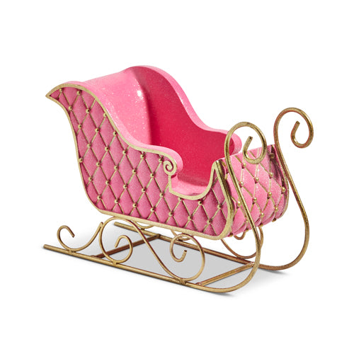 12" Quilted Sleigh | Pink & Gold