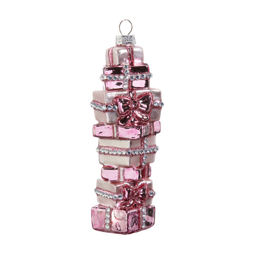 Stack of Presents Ornament | Pink