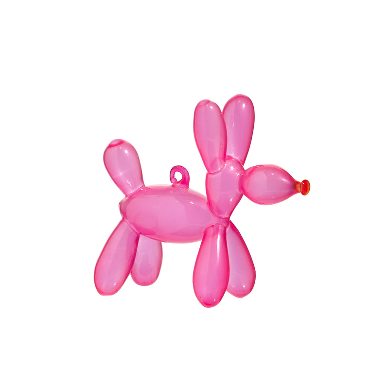 PINK BALLOON DOG ORNAMENT 3.5"