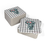 Elephant and Houndstooth Reversible Paper Party Coaster Set