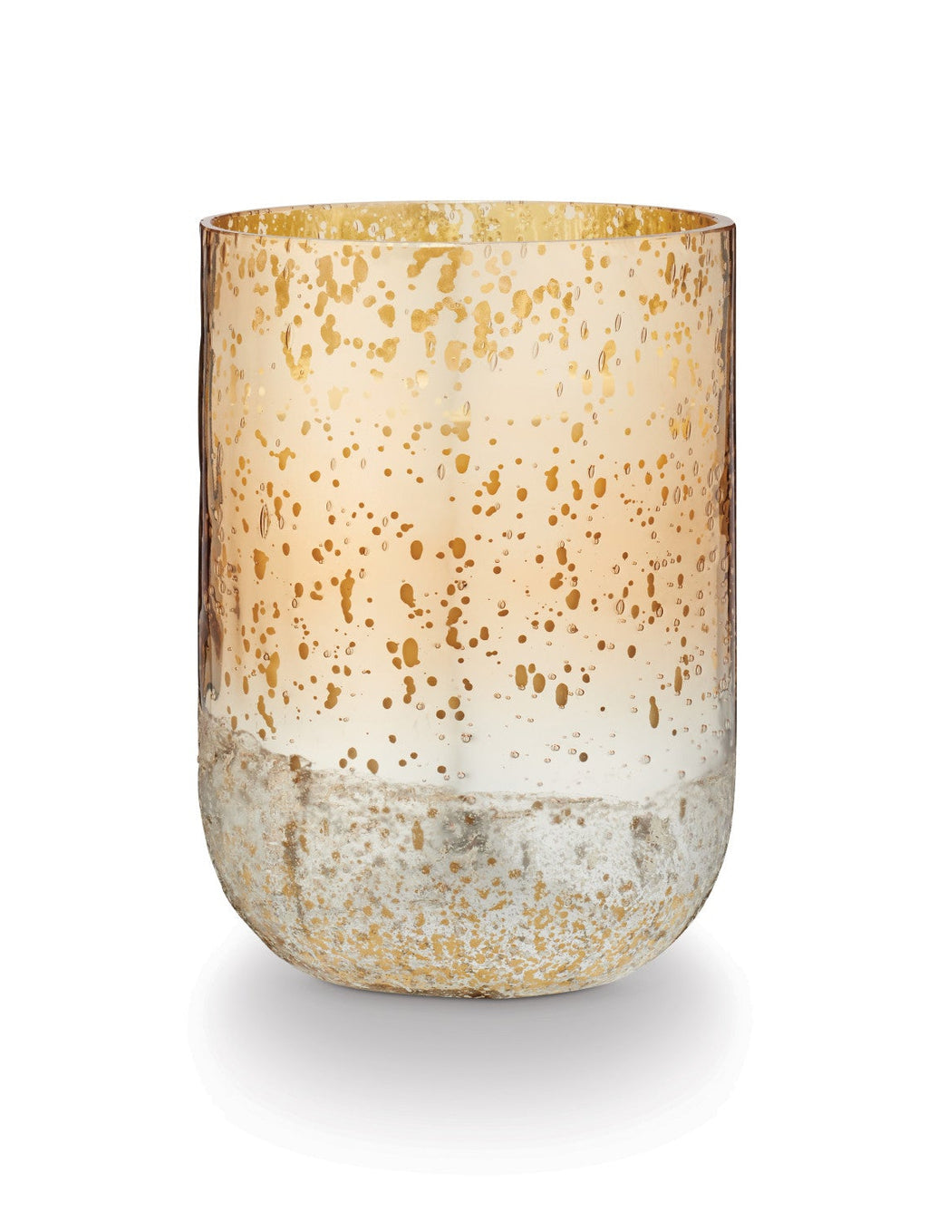 Winter White Crackle Large Radiant Glass Candle