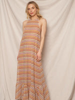 Sunset Sorbet Halter Dress | Crochet Maxi