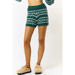 Alpine Print Teddy Shorts | Hunter Green