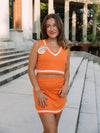 Sideline Skirt Set | Orange & White