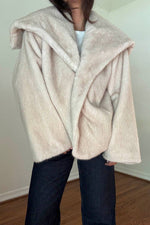 Furry Affair Oversized Faux Fur Jacket | Cream