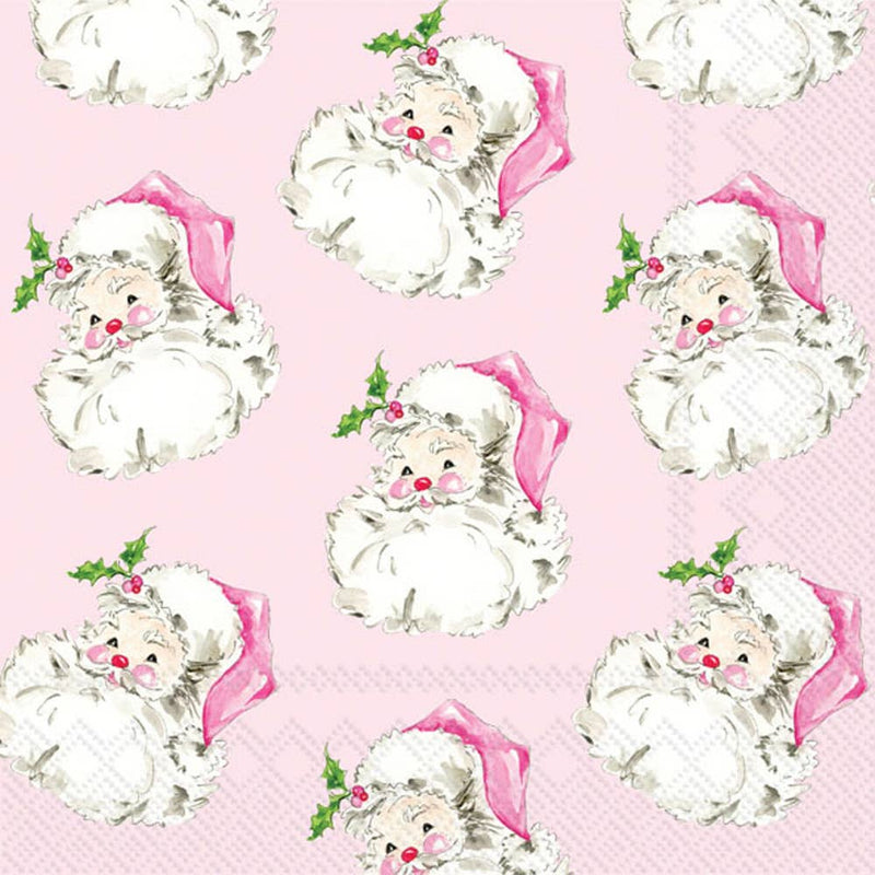 Pink Santa Paper Lunch Napkins | 20 count