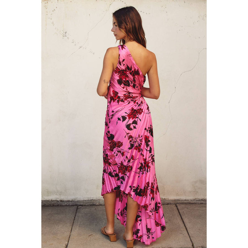 Floral Dream Pleated Maxi Dress | Rose