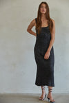 Starlight Hour Midi Dress | Black Metallic