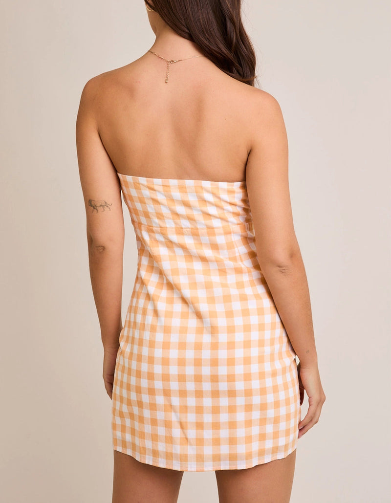 Picnic Crush Mini Dress | Gingham | Orange