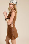 Calypso O-Ring Mini Dress | Walnut Brown