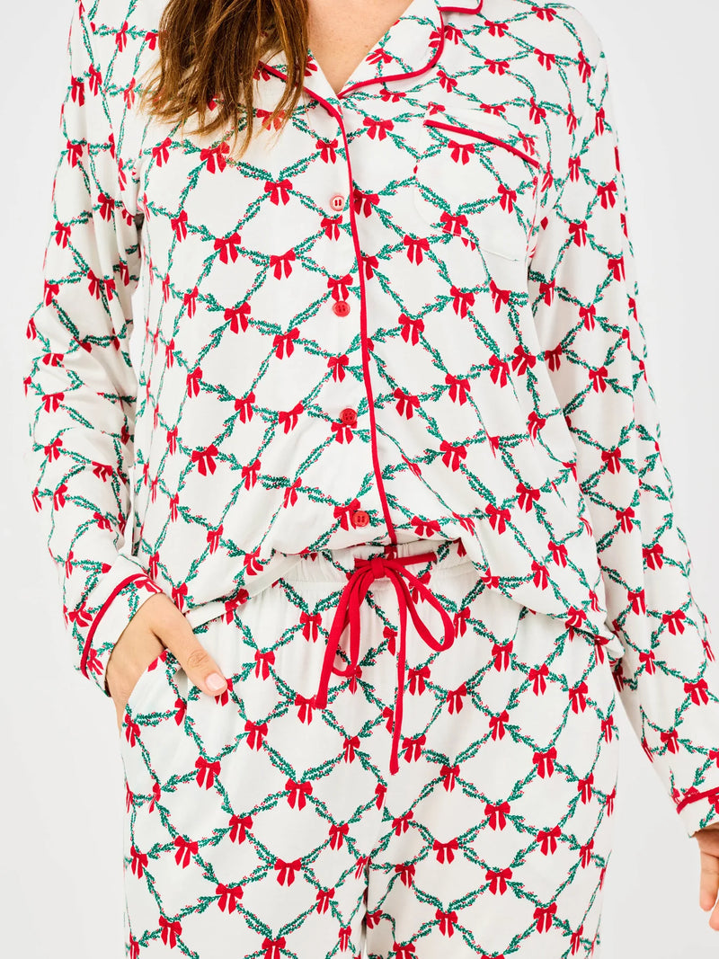 Mary Square | Women's Charlotte Pants Set | Holiday Trellis