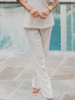 Power Moves Pinstripe Trousers - Ivory & Black
