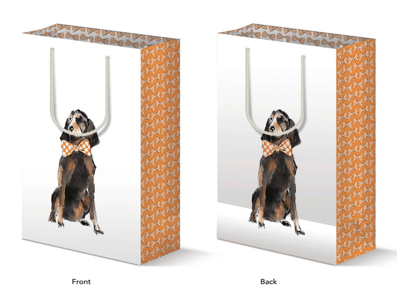 Hound Dog with Orange Bow Tie - Gift Bag