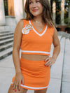 Sideline Skirt Set | Orange & White