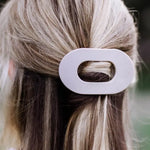 TELETIES - Silver Flames Flat Round Hair Clip