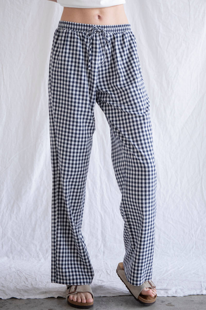 Sideline Gingham Pants | Navy