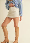 Latte Leather Skort | Cream