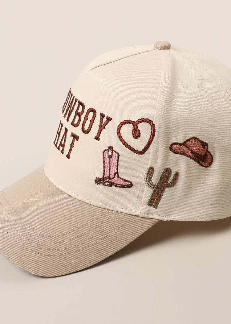 Cowboy Hat Trucker Hat | Beige