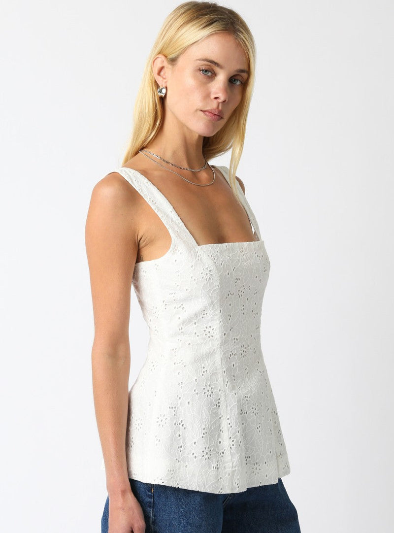 Meadow Breeze Eyelet Top | White