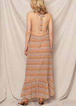 Sunset Sorbet Halter Dress | Crochet Maxi