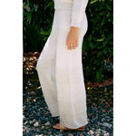 Maribeth Striped Wide-Leg Sweater Pants | Cream/Gray