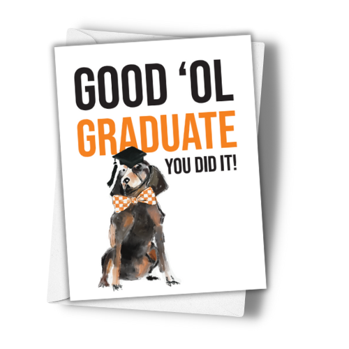 Hound Dog Graduation Card