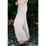 Maribeth Striped Wide-Leg Sweater Pants | Cream/Gray