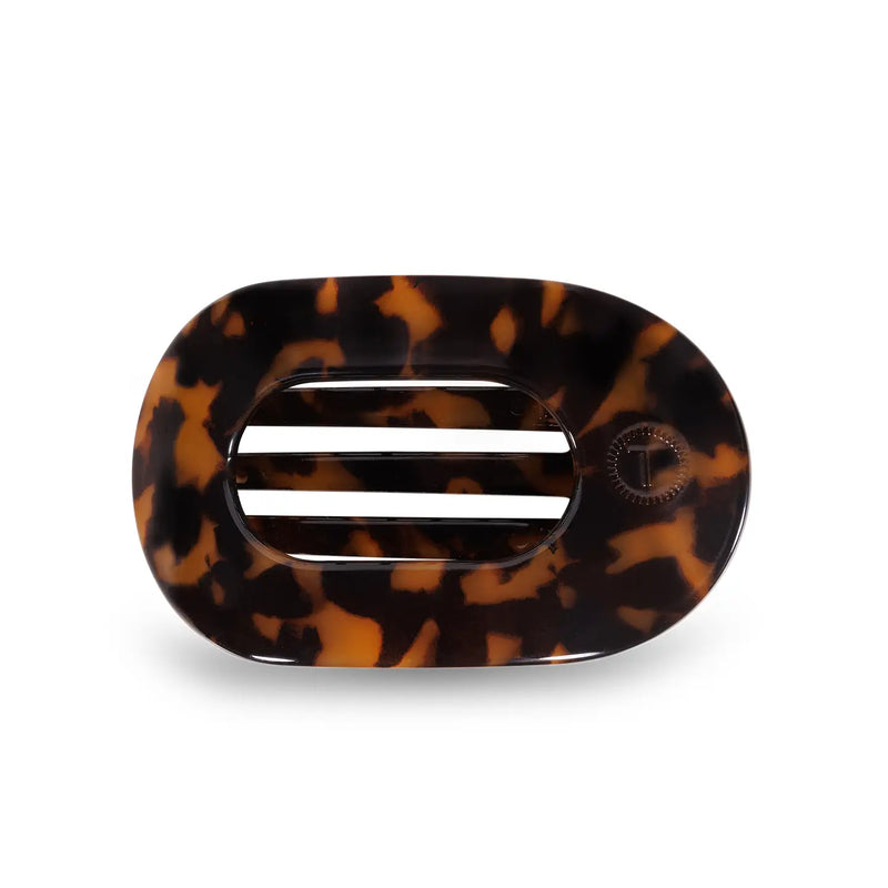 TELETIES - Tortoise Flat Round Hair Clip