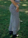 Victory Stripe Maxi Skirt | Black & White