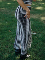 Victory Stripe Maxi Skirt | Black & White