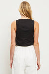 Touchdown Tie Front Cami Top | Black