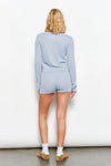 Phoebe Cable Knit Shorts | Dusty Blue'
