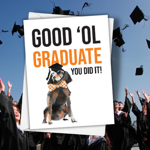 Hound Dog Graduation Card