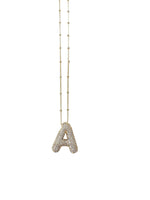 Bubble Initial Necklace - Gold Pave