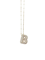 Bubble Initial Necklace - Gold Pave