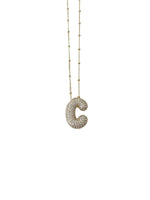 Bubble Initial Necklace - Gold Pave