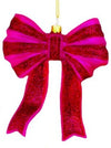 Ornament | Glittered Bow | Glass | 4 Colors Available