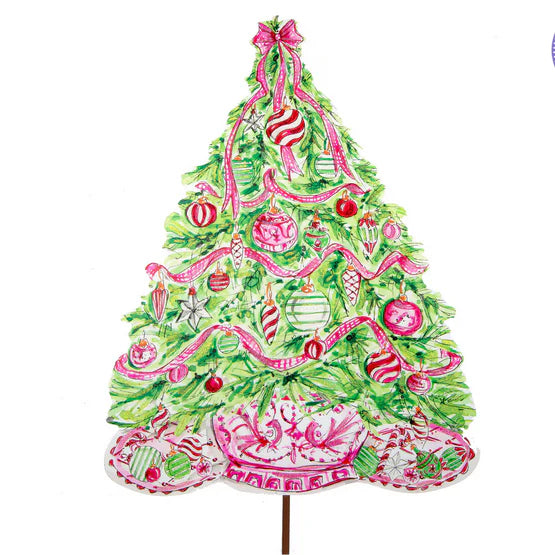 Metal Christmas Tree Stake | Pink