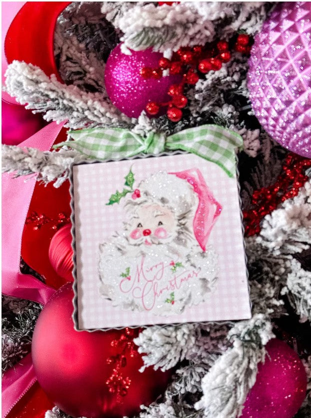 Mini Santa Print | Pink