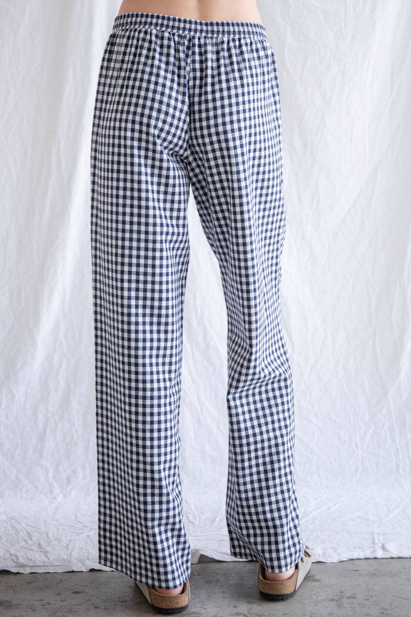 Sideline Gingham Pants | Navy