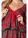 Christmas Plaid Tiered Dress | Red