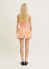 Sweet Citrus Smocked Mini Dress | Orange Plaid