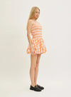 Sweet Citrus Smocked Mini Dress | Orange Plaid
