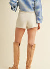 Latte Leather Skort | Cream