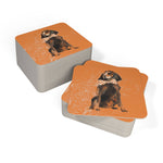 Reversible Hound Dog Tennessee Paper Coaster Set