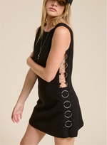 Calypso O-Ring Mini Dress | Black